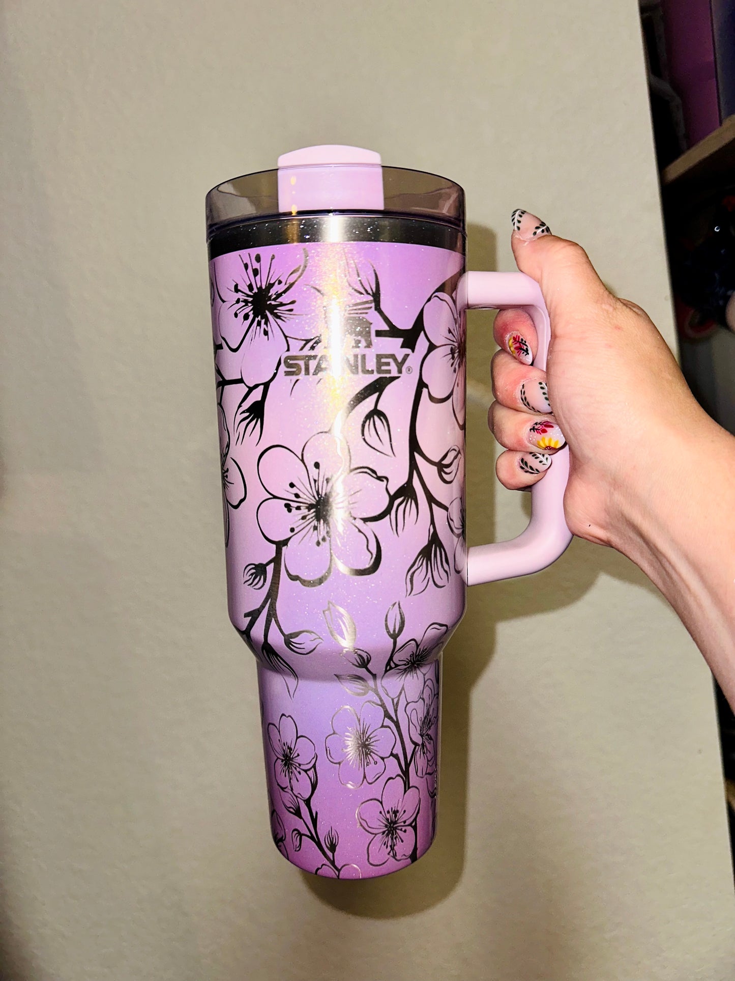 30 oz Silver sparkle powdercoat